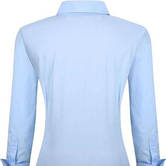 Esabel.C Women’s Button Down Blouse Long sleeve Cotton Stretch Size M - Picture 3 of 10